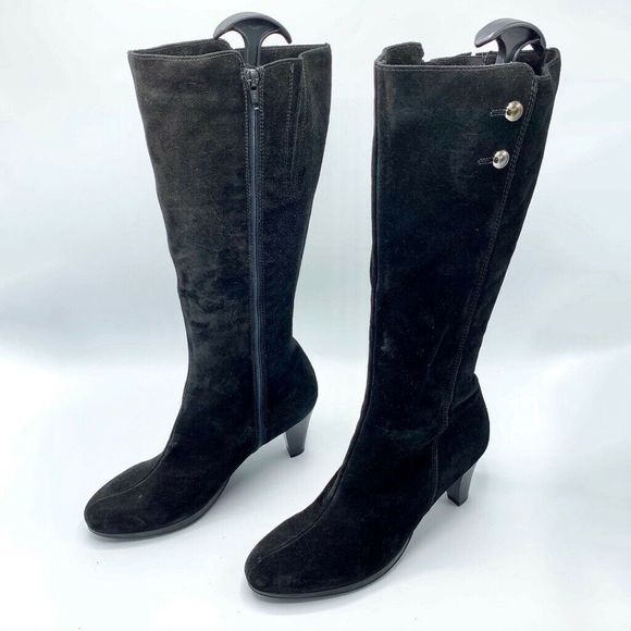 La Canadienne Shoes - La Canadienne Mazy Knee High Boots Zip Block Heels